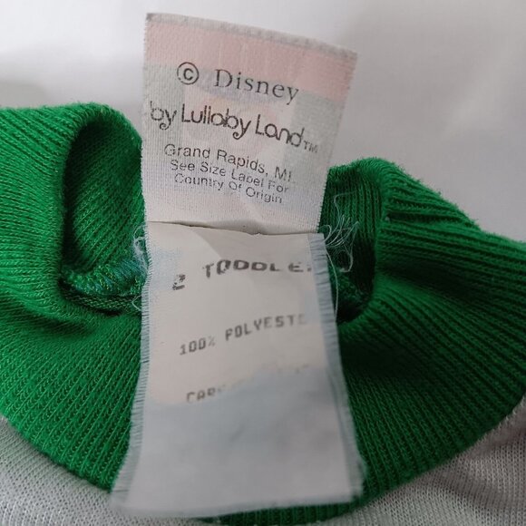 Vintage Mickey Mouse Pajamas Size 2T Toddler Short Sleeve Pant Set Green Fishing - Picture 5 of 12